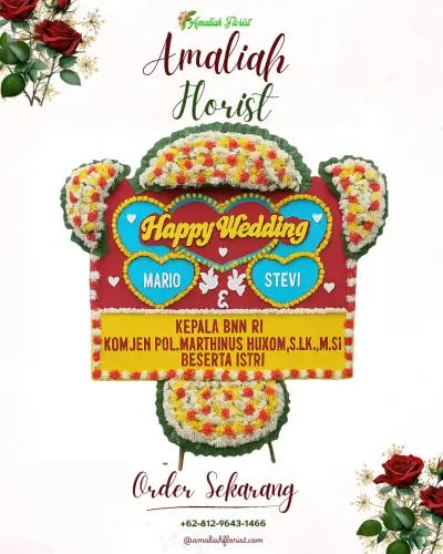 Karangan Papan Bunga Pernikahan di Wainitu